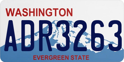 WA license plate ADR3263