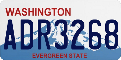 WA license plate ADR3268