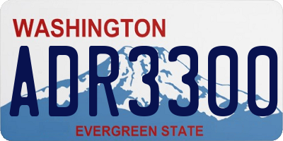 WA license plate ADR3300