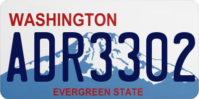 WA license plate ADR3302