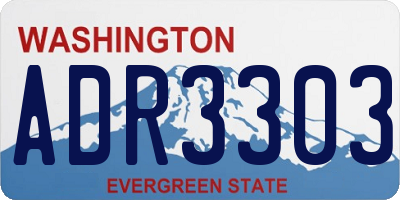 WA license plate ADR3303