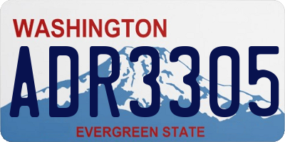 WA license plate ADR3305
