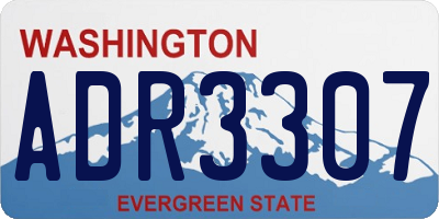 WA license plate ADR3307