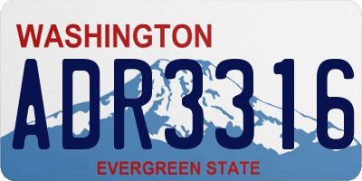 WA license plate ADR3316