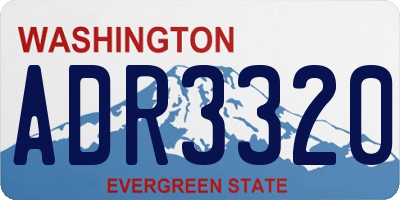 WA license plate ADR3320
