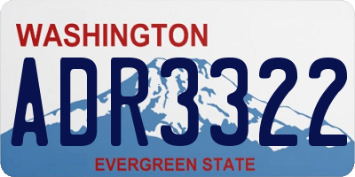 WA license plate ADR3322