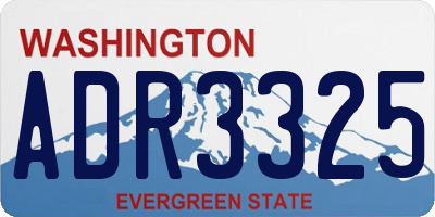 WA license plate ADR3325
