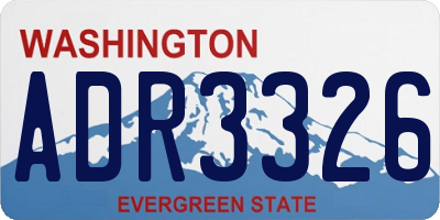 WA license plate ADR3326