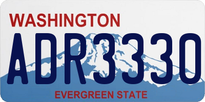 WA license plate ADR3330