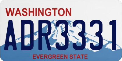WA license plate ADR3331