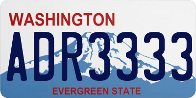 WA license plate ADR3333