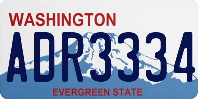 WA license plate ADR3334