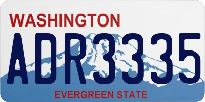 WA license plate ADR3335