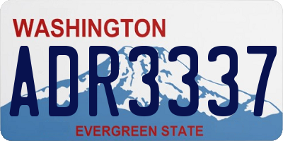 WA license plate ADR3337