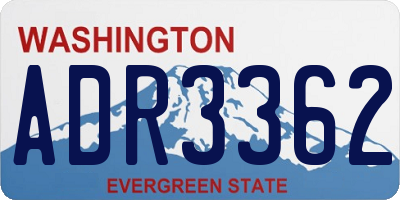 WA license plate ADR3362