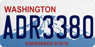 WA license plate ADR3380