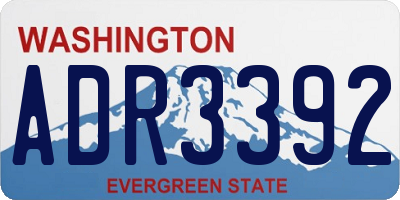 WA license plate ADR3392