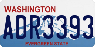 WA license plate ADR3393
