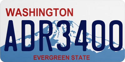 WA license plate ADR3400