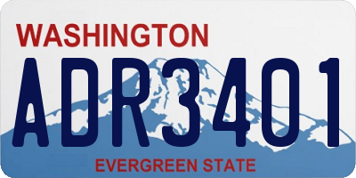 WA license plate ADR3401