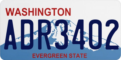 WA license plate ADR3402