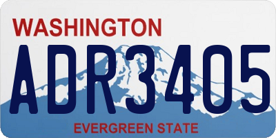 WA license plate ADR3405