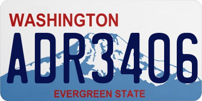 WA license plate ADR3406