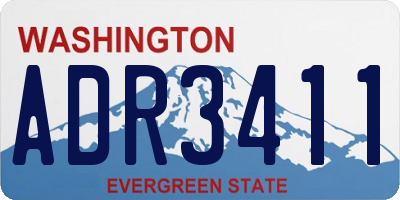 WA license plate ADR3411