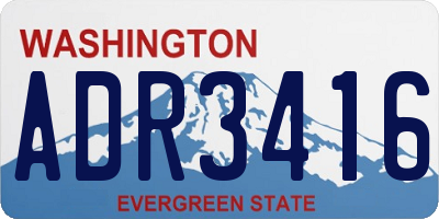 WA license plate ADR3416