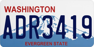 WA license plate ADR3419
