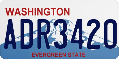 WA license plate ADR3420