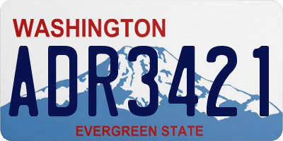 WA license plate ADR3421