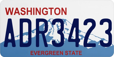 WA license plate ADR3423