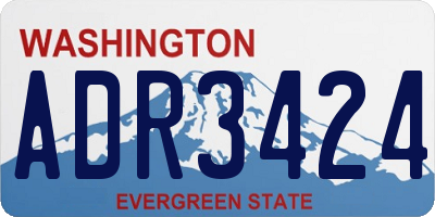 WA license plate ADR3424