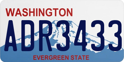 WA license plate ADR3433