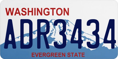 WA license plate ADR3434