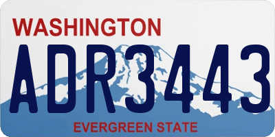 WA license plate ADR3443