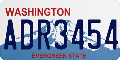 WA license plate ADR3454