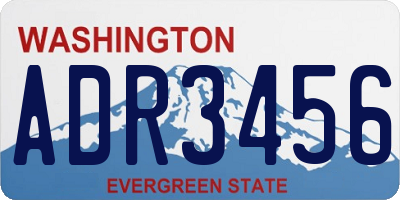 WA license plate ADR3456
