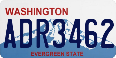 WA license plate ADR3462