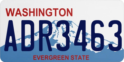 WA license plate ADR3463