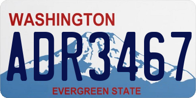 WA license plate ADR3467