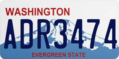 WA license plate ADR3474