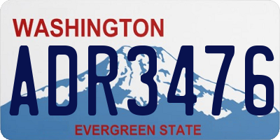 WA license plate ADR3476