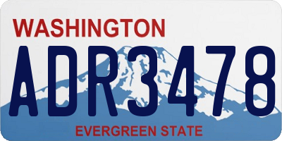 WA license plate ADR3478