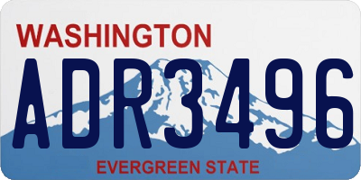 WA license plate ADR3496