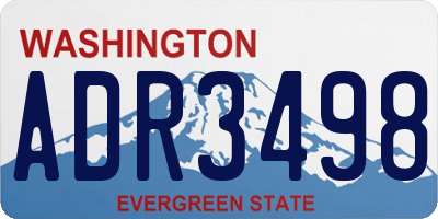WA license plate ADR3498