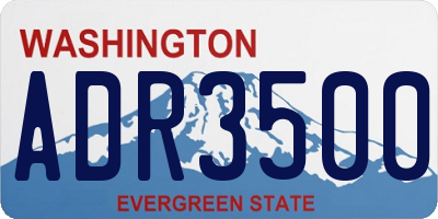 WA license plate ADR3500