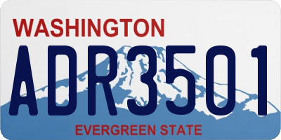 WA license plate ADR3501