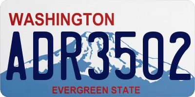 WA license plate ADR3502